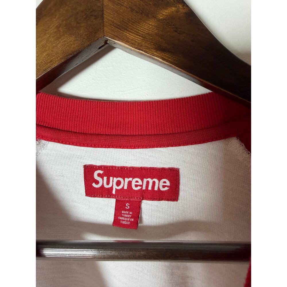 Supreme Rhinestone Raglan Short-Sleeve Top 'White' - Picture 4 of 5